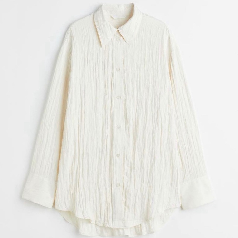 NWT H&M Crinkle Button Up